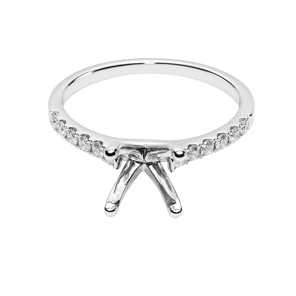 14K White Gold Diamond Engagement Ring