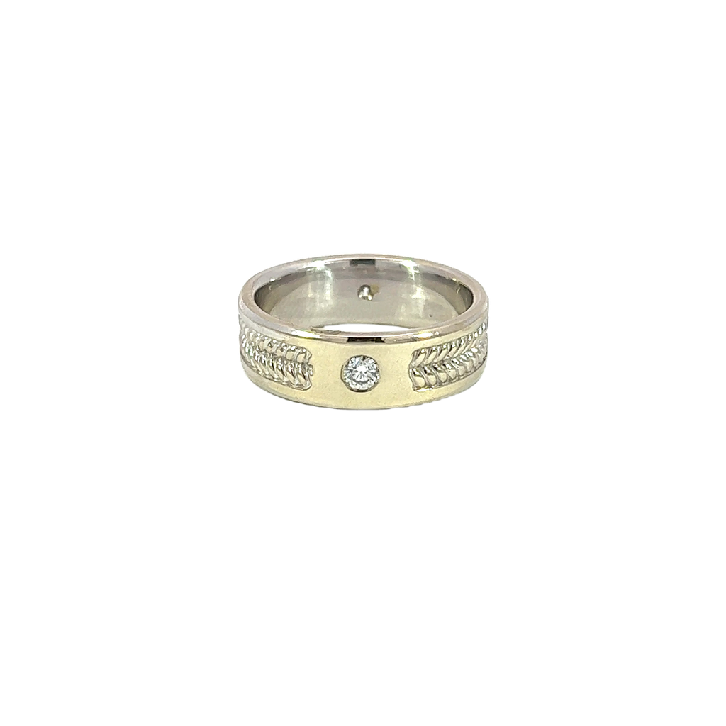 14K White Gold Men's Band