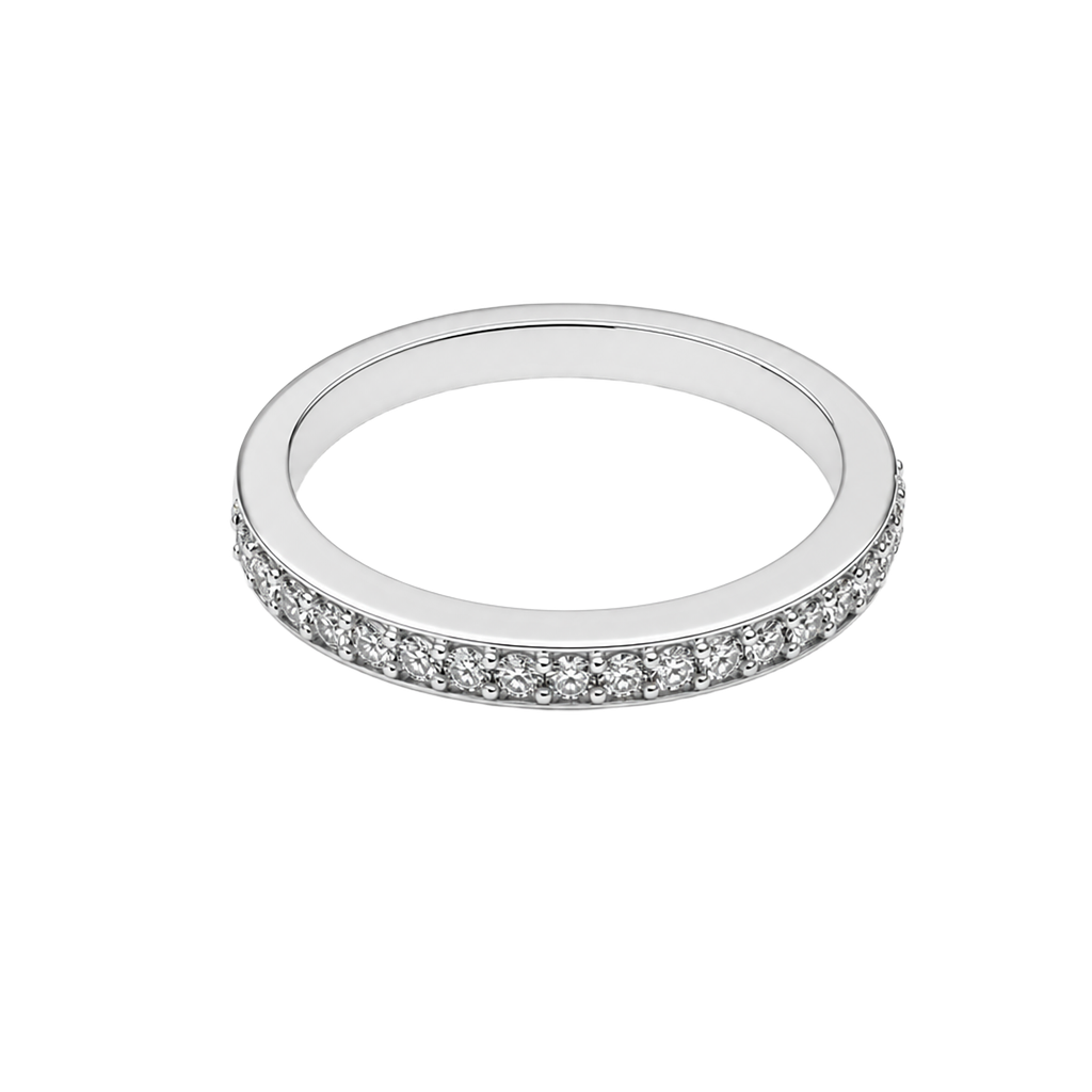 14K White Gold Diamond Band