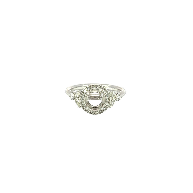 14K White Gold Diamond Engagement Ring