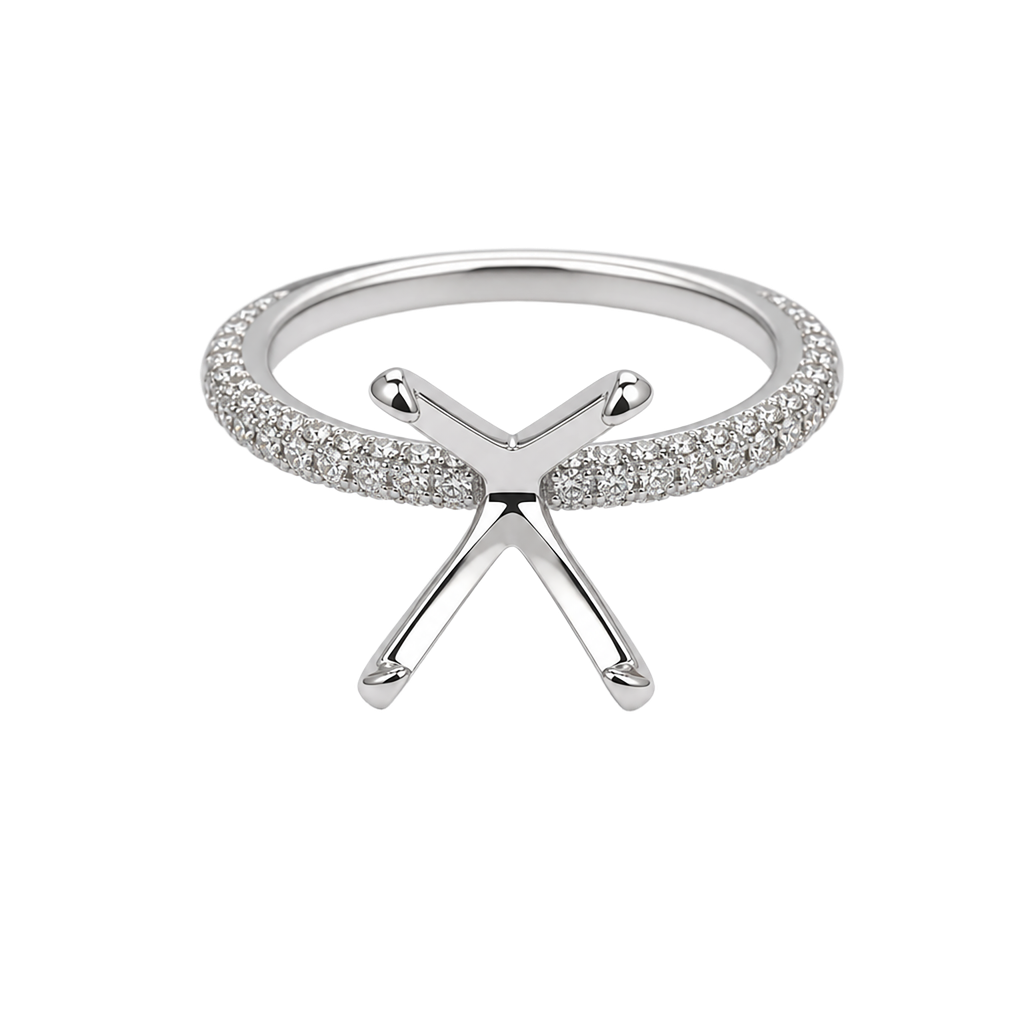 14K White Gold Diamond Engagement Ring