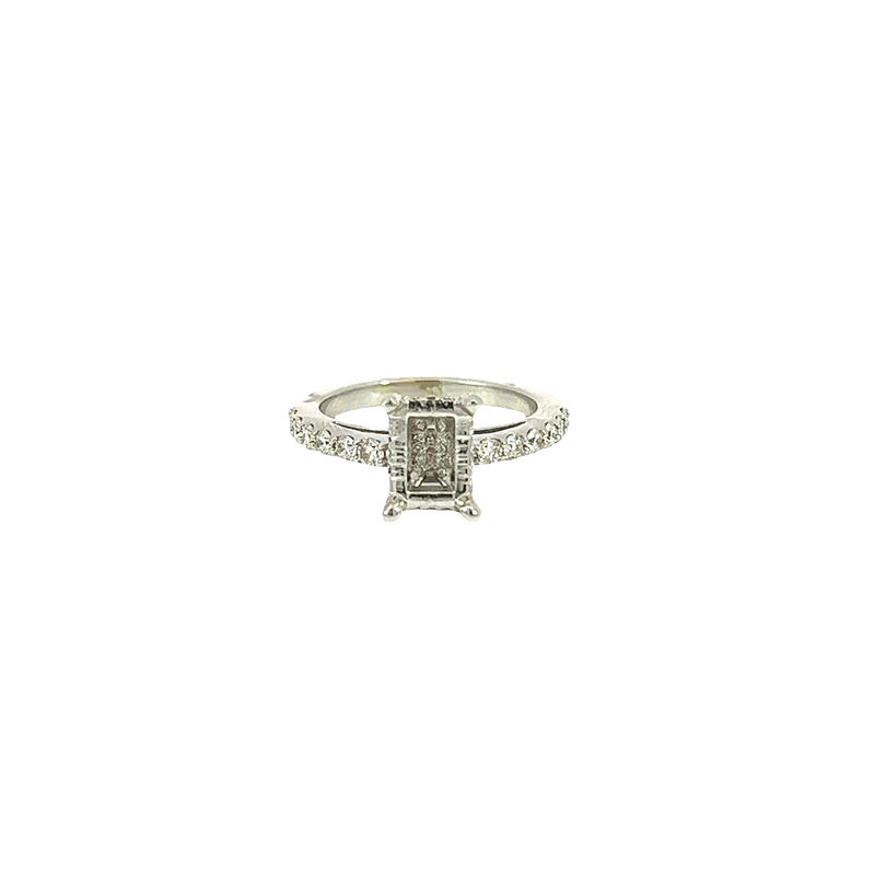 14K White Gold Diamond Engagement Ring