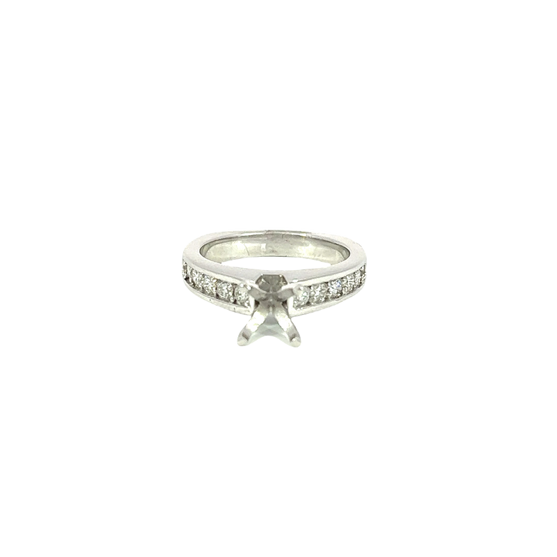 14K White Gold Diamond Engagement Ring