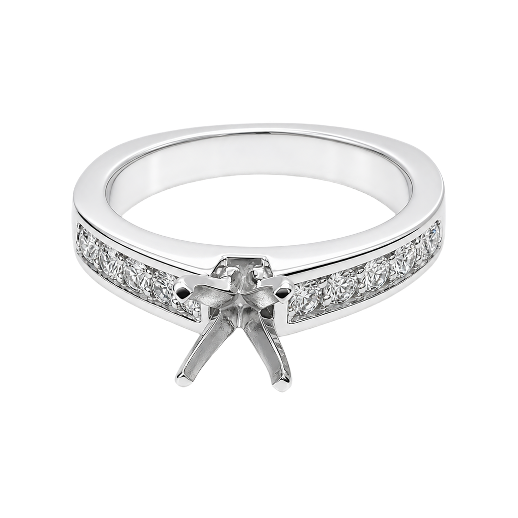 14K White Gold Diamond Engagement Ring