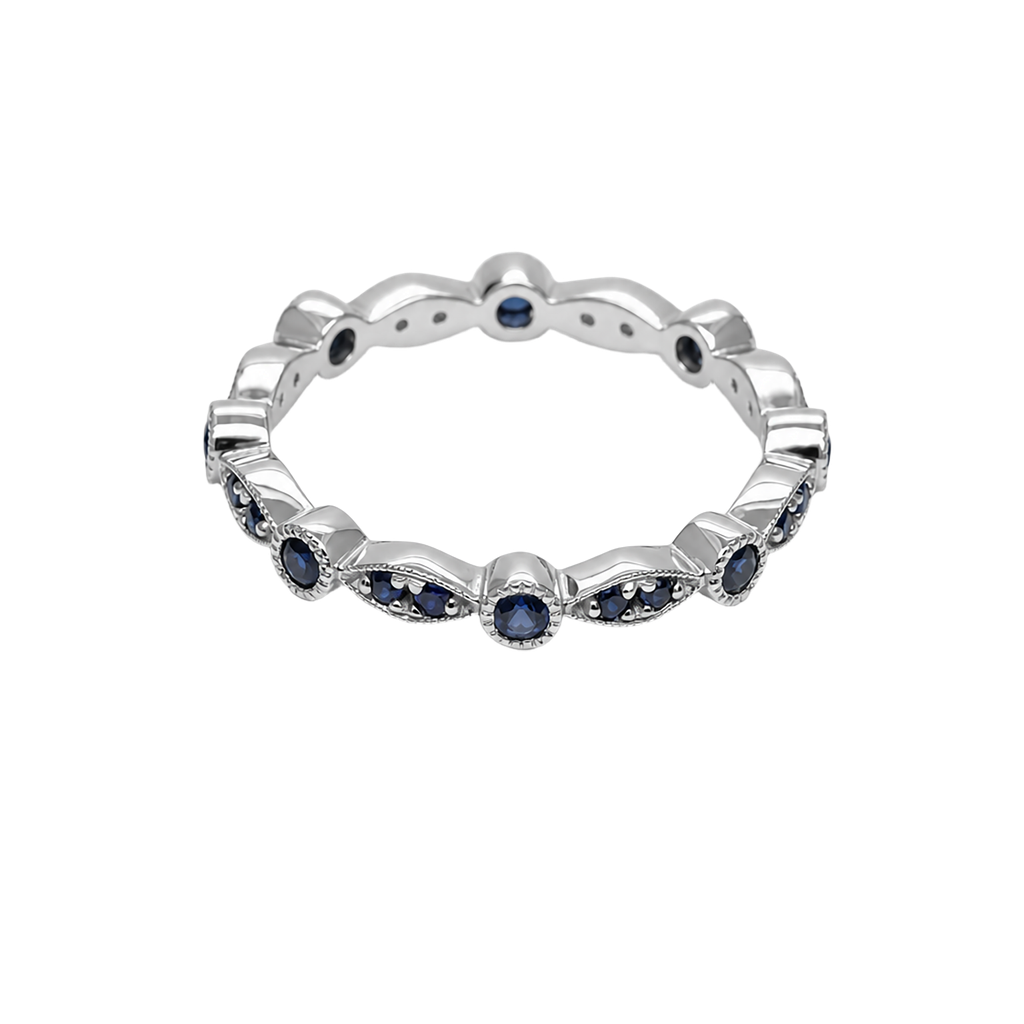 14K White Gold Sapphire Ring