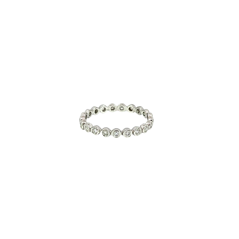 14K White Gold Diamond Stackable Ring