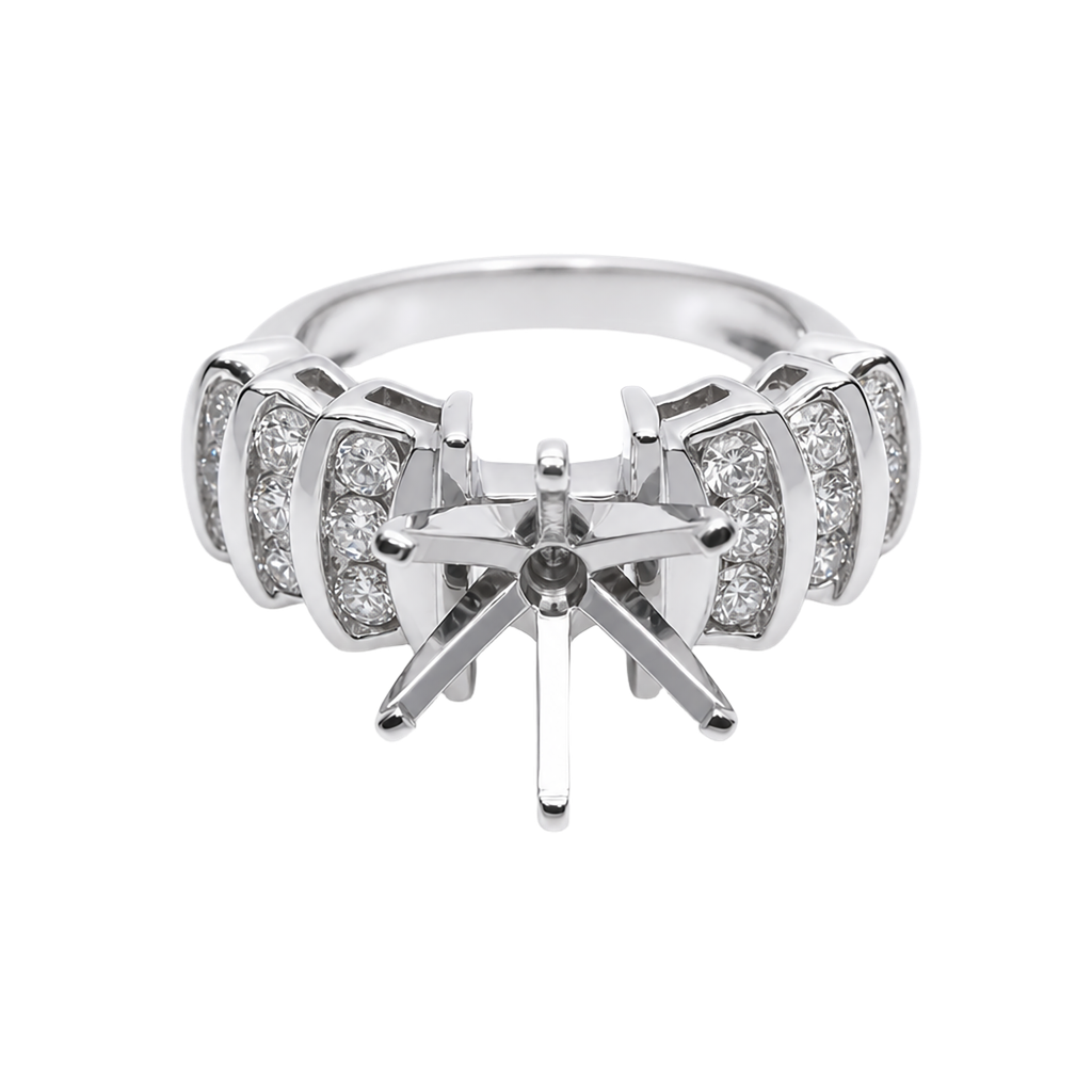 14K White Gold Diamond Engagement Ring