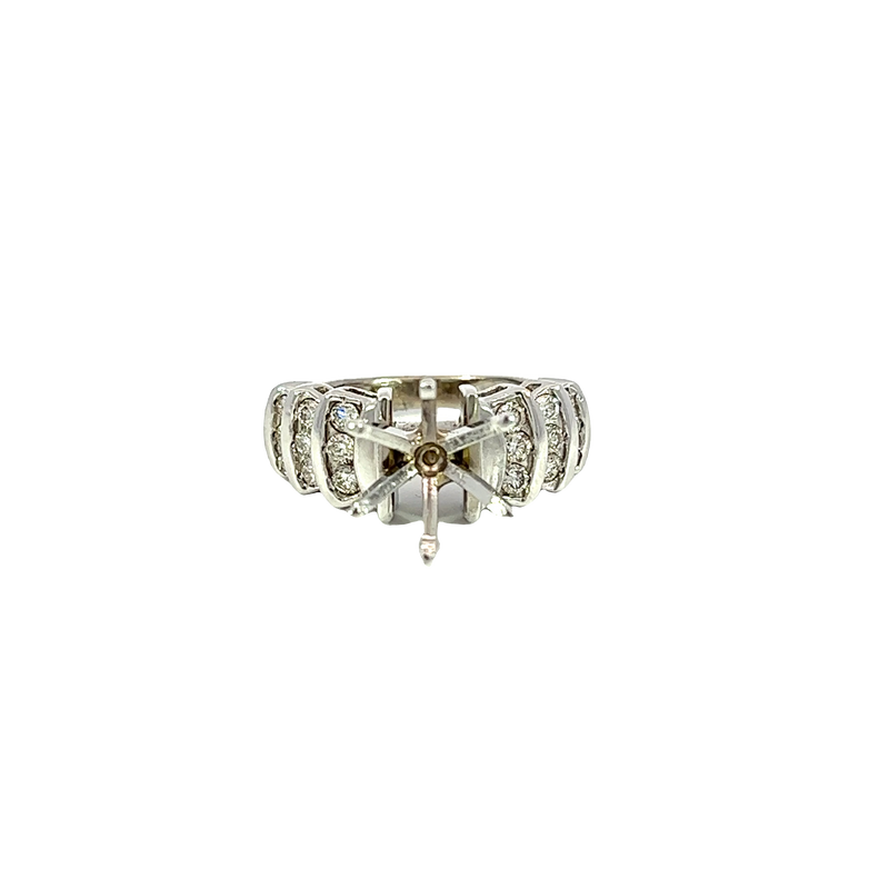 14K White Gold Diamond Engagement Ring