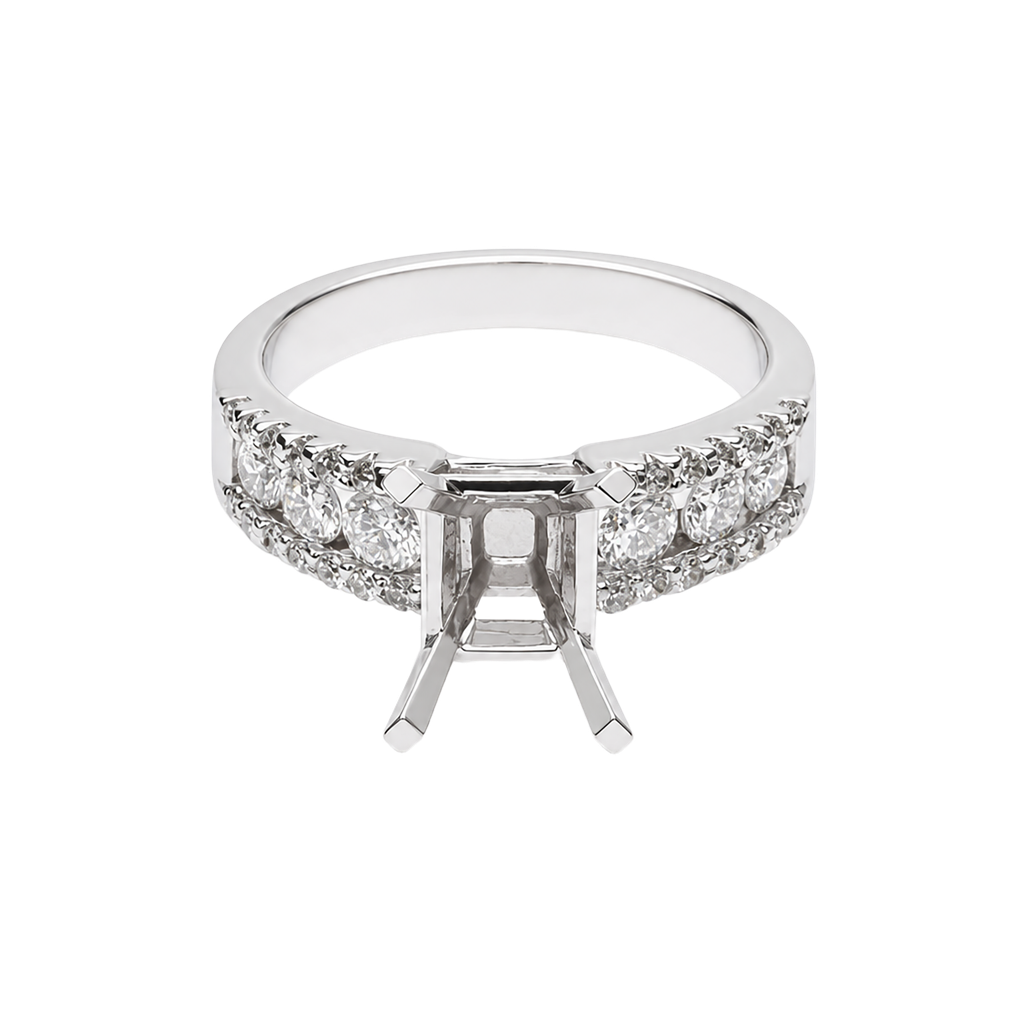 14K White Gold Diamond Engagement Ring
