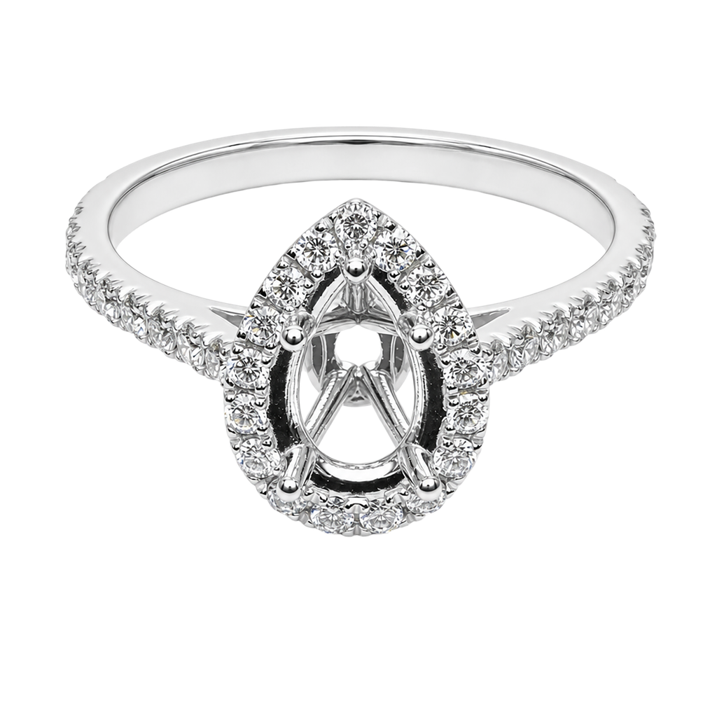 14K White Gold Diamond Engagement Ring