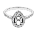 14K White Gold Diamond Engagement Ring