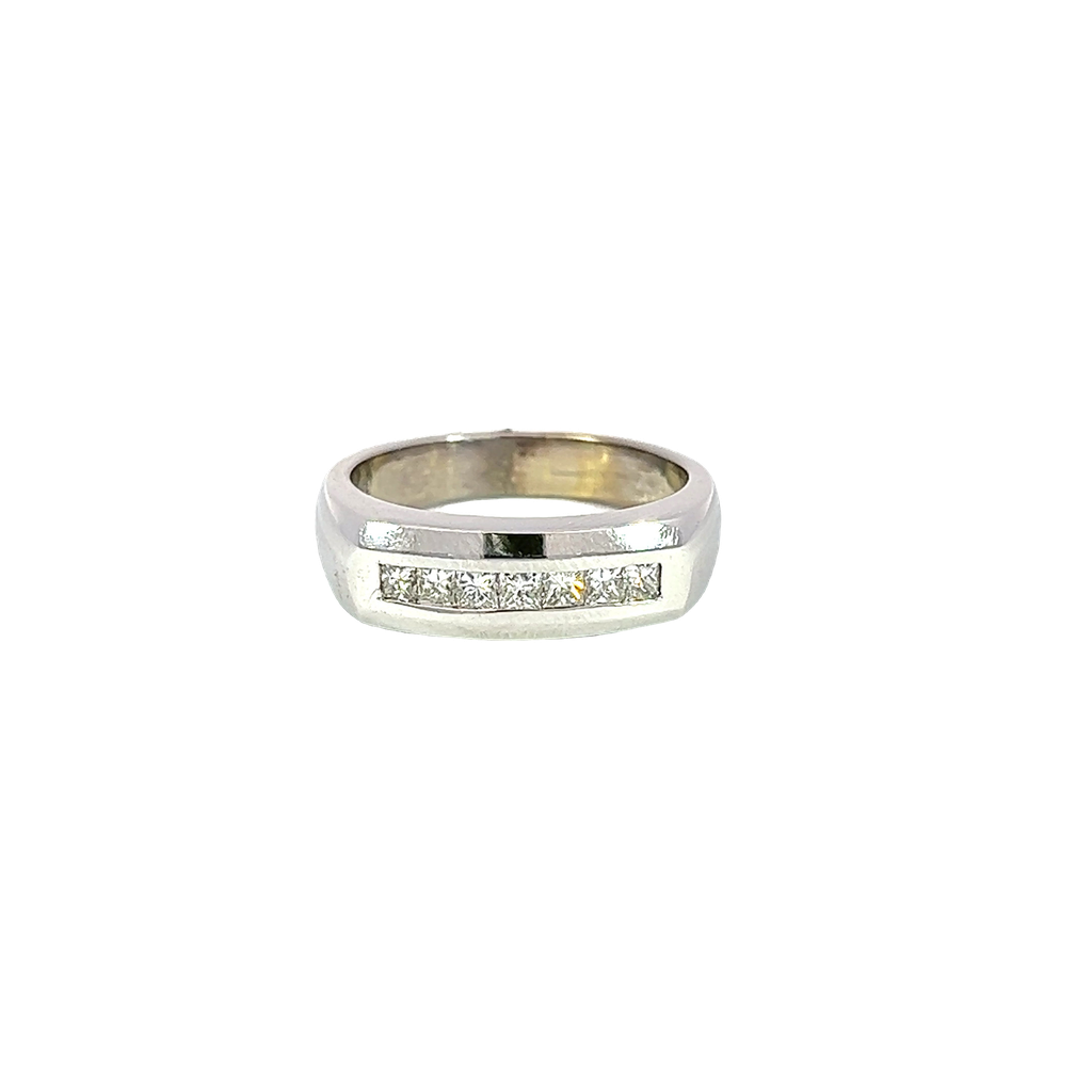 14K White Gold Diamond Band 