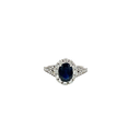 14K White Gold Diamond and Sapphire Fashion Ring