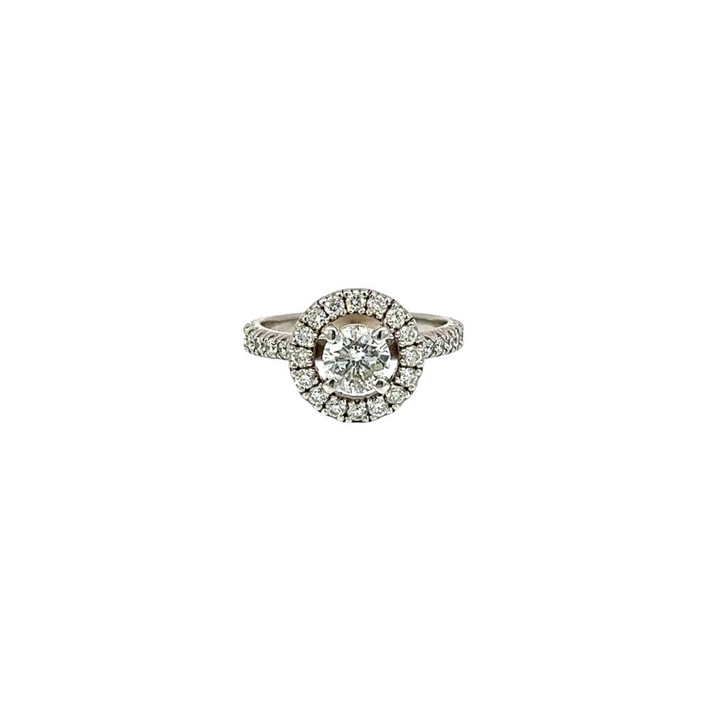 14K White Gold Diamond Engagement Ring