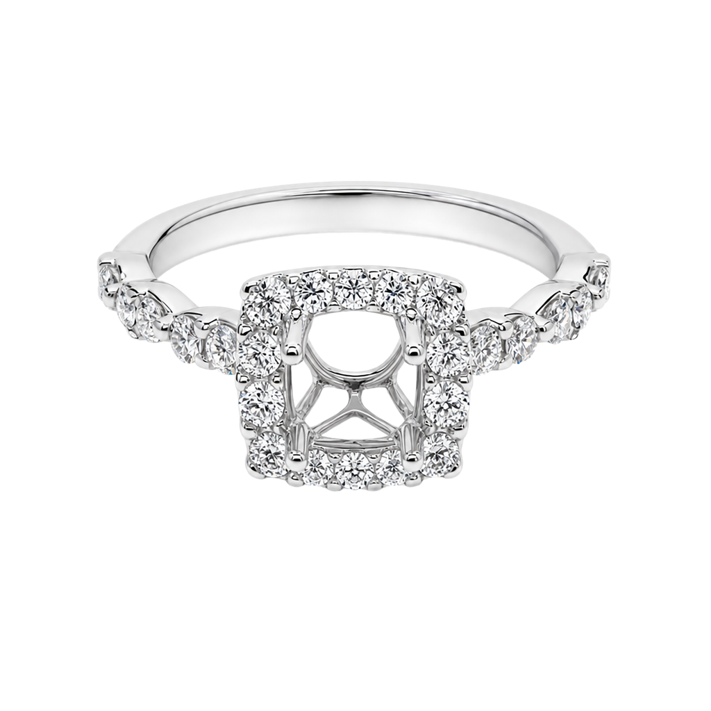 14K White Gold Diamond Engagement Ring