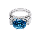 14K White Gold Diamond and Topaz Fashion Ring