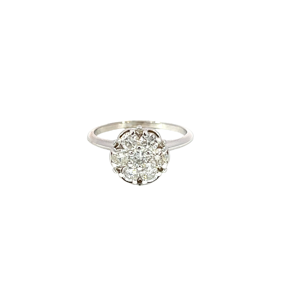14K White Gold Diamond Engagement Ring