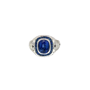 14K White Gold Diamond and Sapphire Cocktail Ring