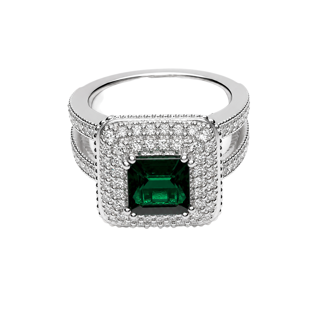 14K White Gold Diamond and Indicolite Cocktail Ring