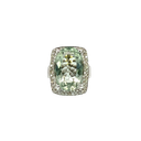 14K White Gold Mint Green Tourmaline and Diamond Cocktail Ring