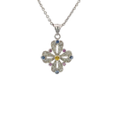 14K White Gold Diamond and Sapphire Pendant