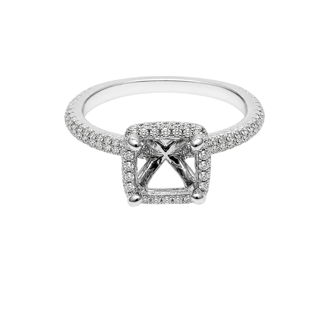 14K White Gold Diamond Engagement Ring