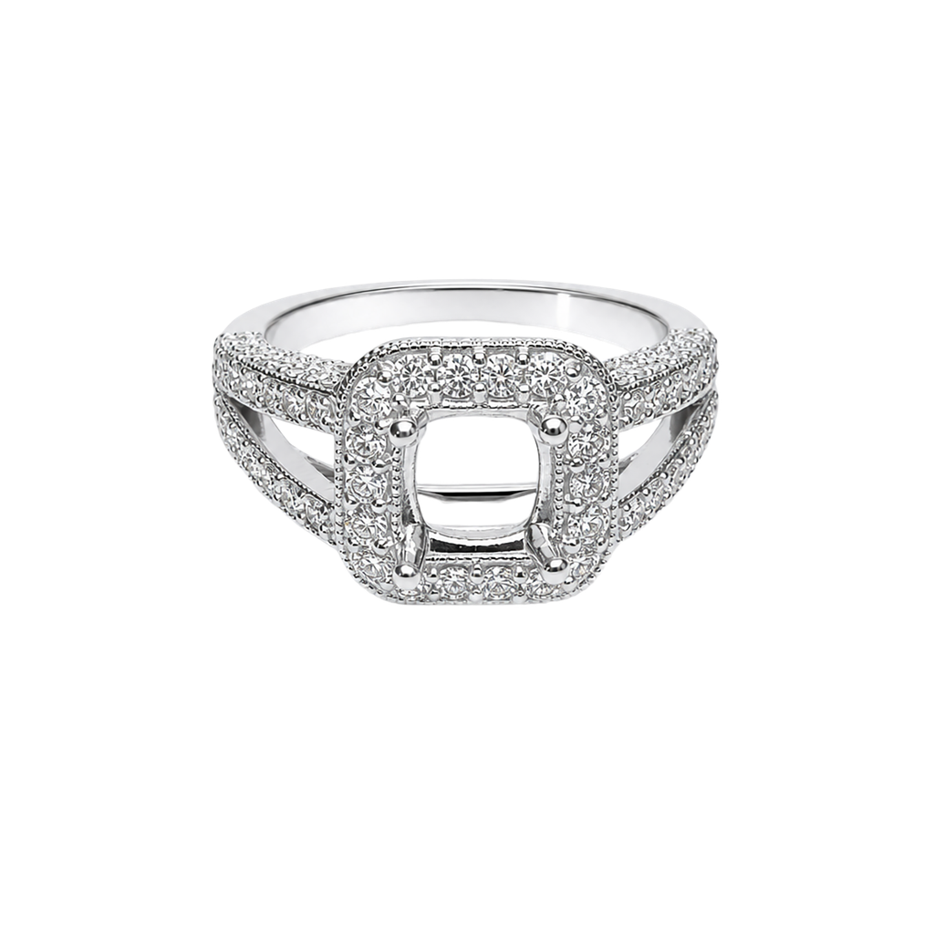 14K White Gold Diamond Engagement Ring