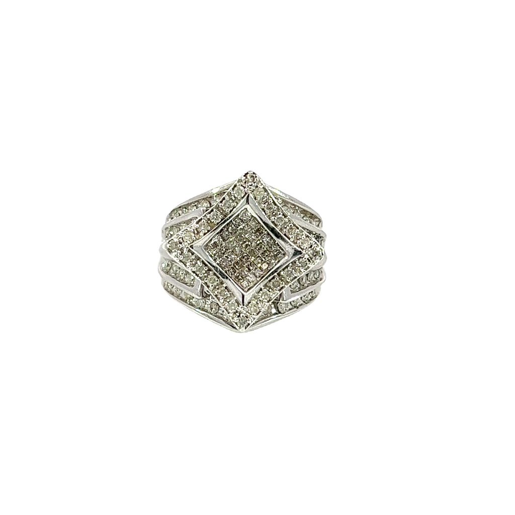 14K White Gold Diamond Cocktail Ring