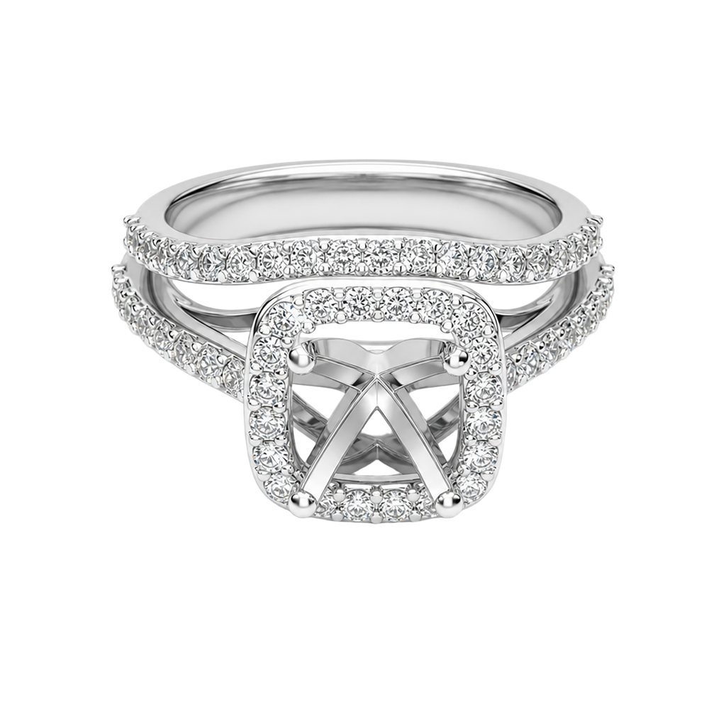 14K White Gold Diamond Wedding Set