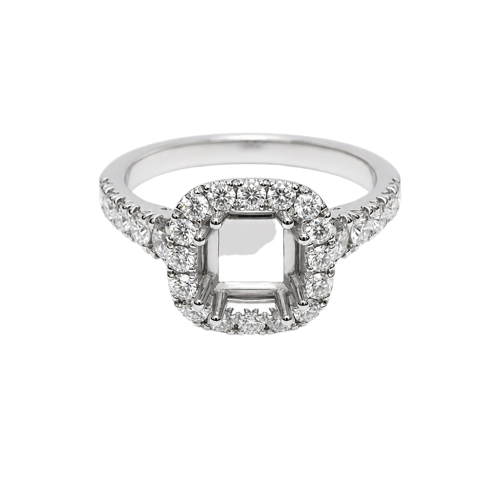14K White Gold Diamond Engagement Ring