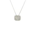 14K White Gold Square Diamond Pendant, 1.35ct tw