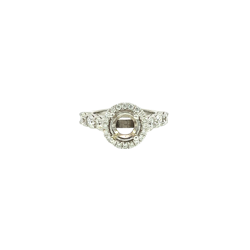 14K White Gold Diamond Engagement Ring