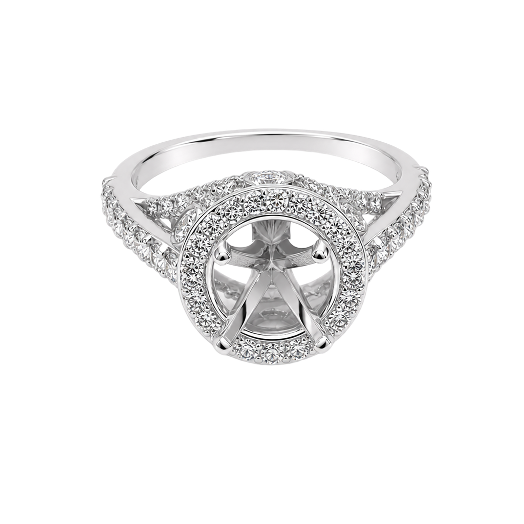14K White Gold Diamond Engagement Ring