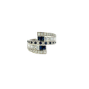 14K White Gold Diamond and Sapphire Fashion Ring