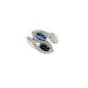 14K White Gold Diamond and Sapphire Fashion Ring