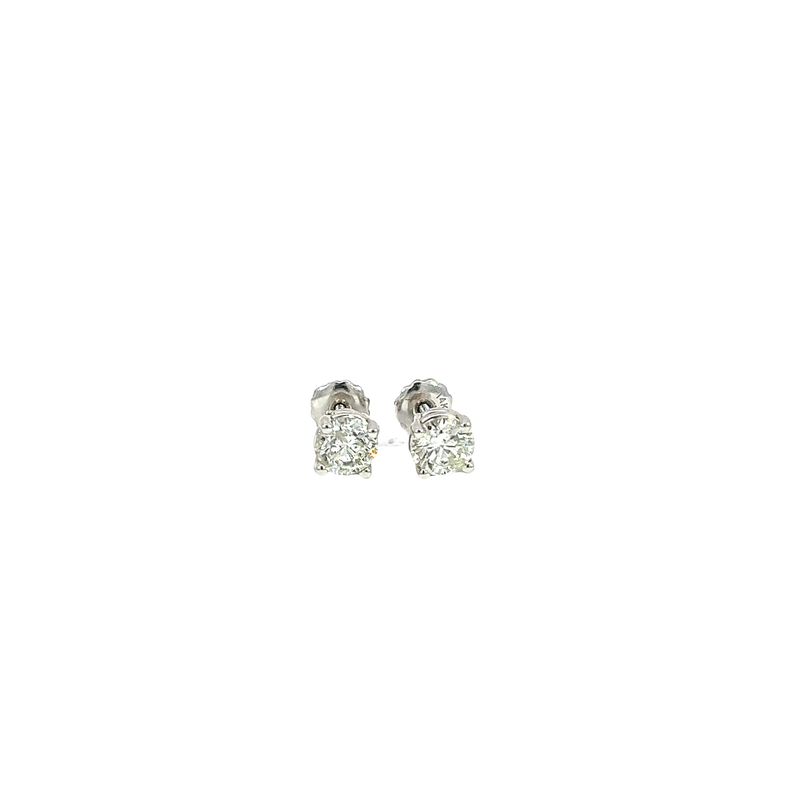 14K White Gold Diamond Stud Earrings