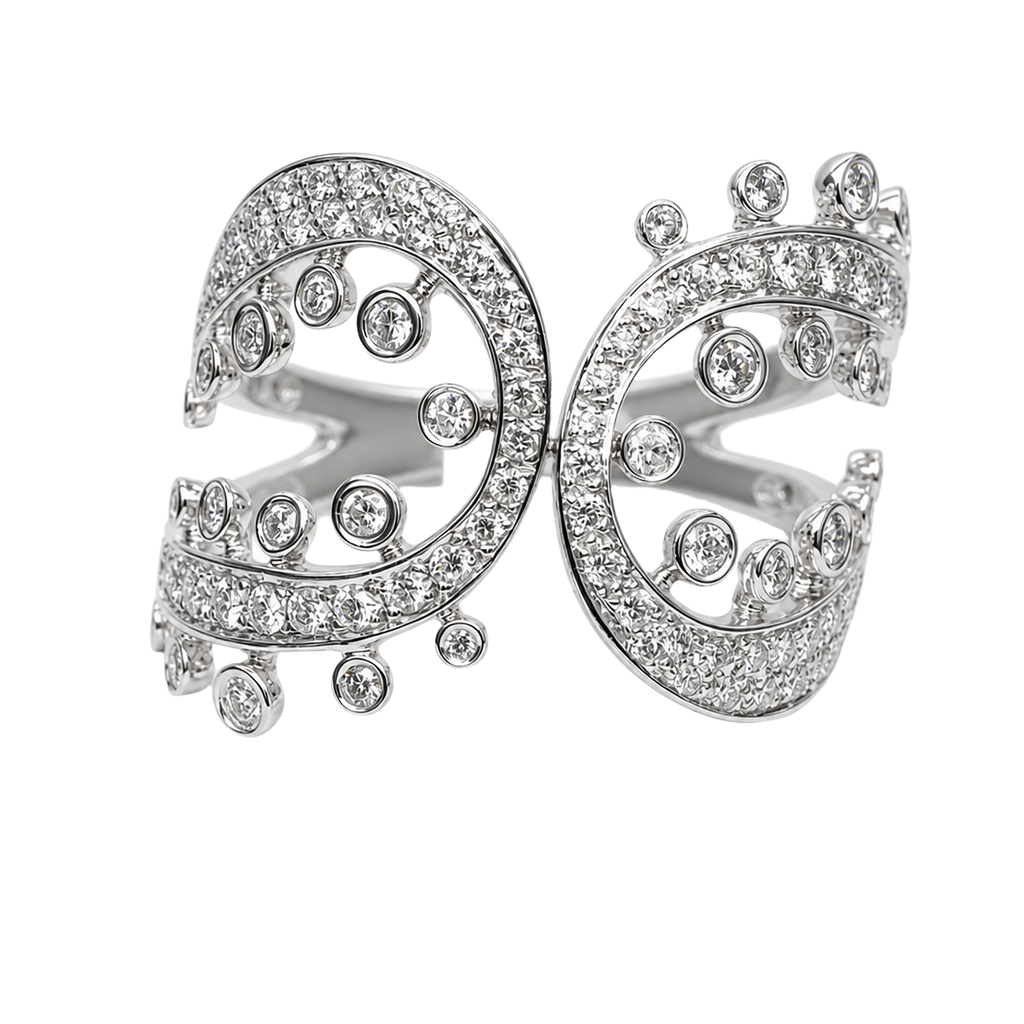 14K White Gold Diamond Cocktail Ring