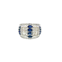14K White Gold Diamond and Sapphire Cocktail Ring