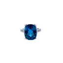 14K White Gold Diamond and Topaz Cocktail Ring
