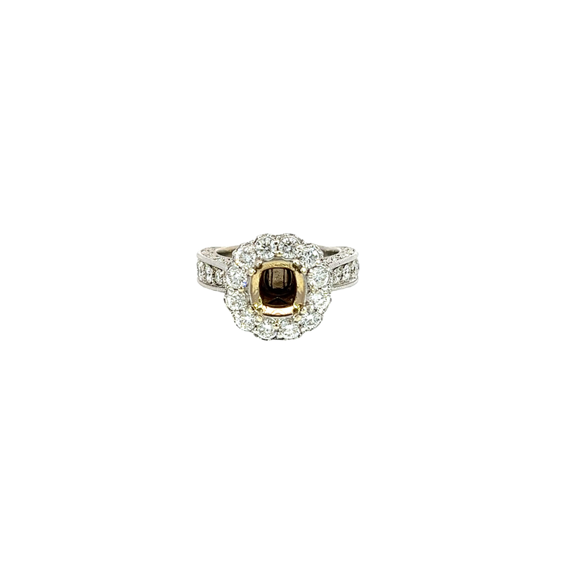 14K White Gold Diamond Engagement Ring