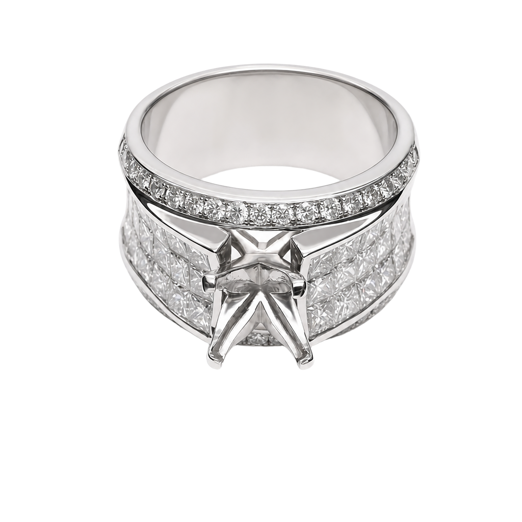 14K White Gold Diamond Cocktail Ring