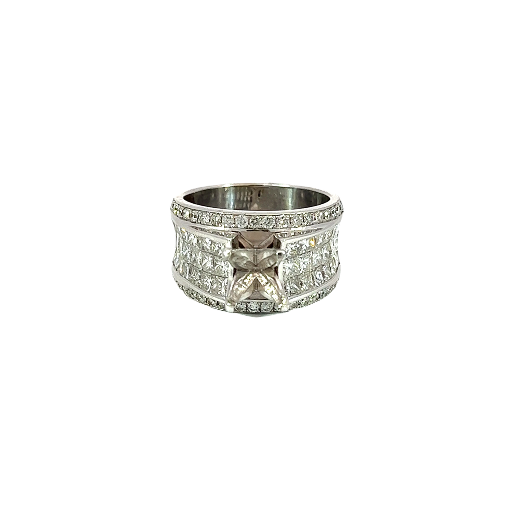 14K White Gold Diamond Cocktail Ring