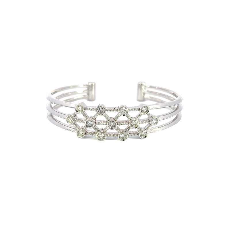 14K White Gold Large Diamond Bracelet