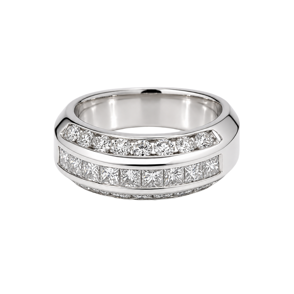 14K White Gold Diamond Band 