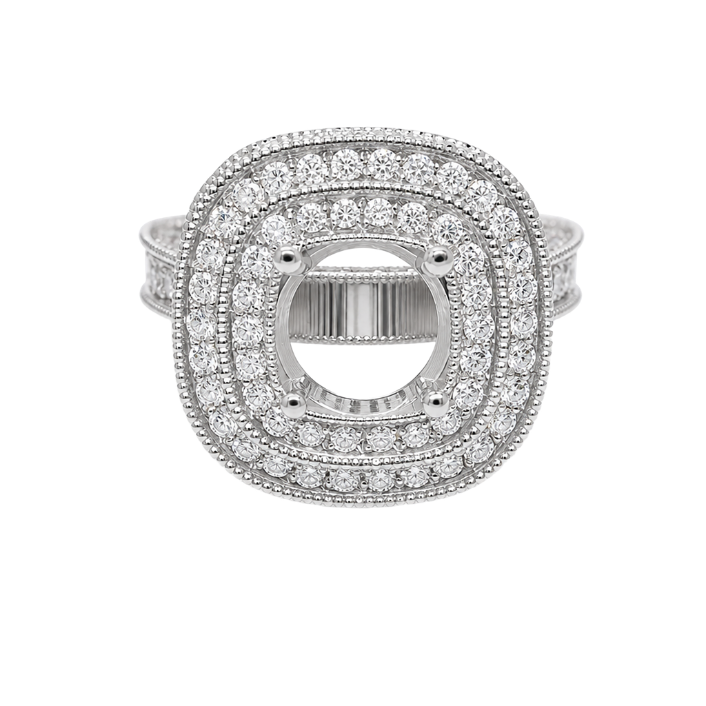 14K White Gold Diamond Cocktail Ring