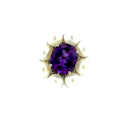 14K White Gold Amethyst and Pearl Cocktail Ring