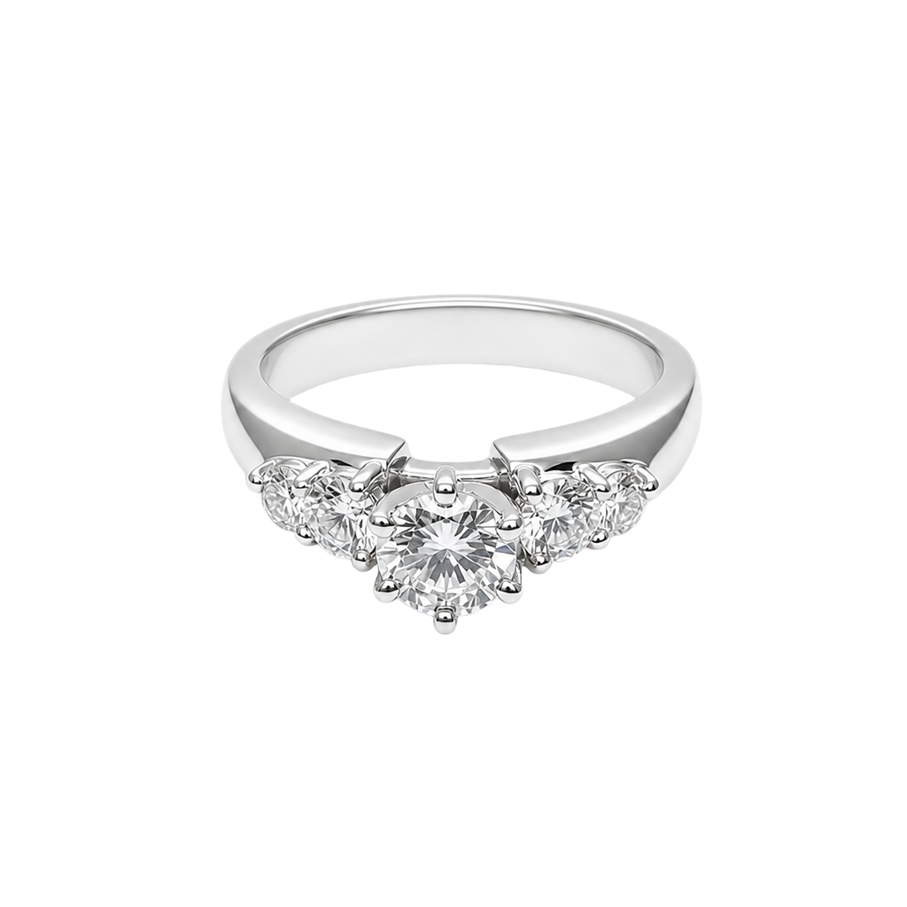 14K White Gold Diamond Engagement Ring