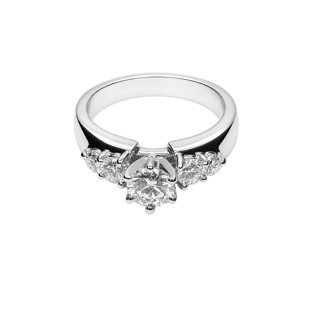 14K White Gold Diamond Engagement Ring