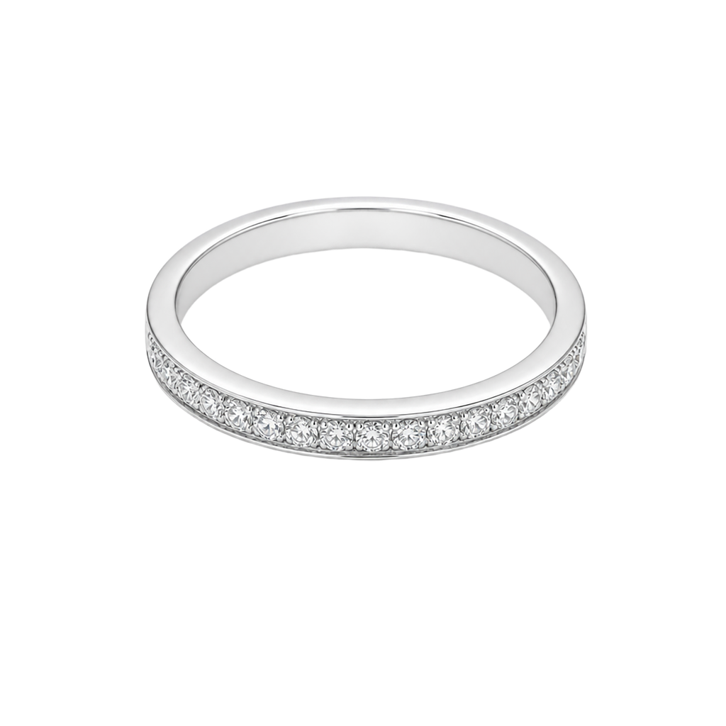 14K White Gold Diamond Band