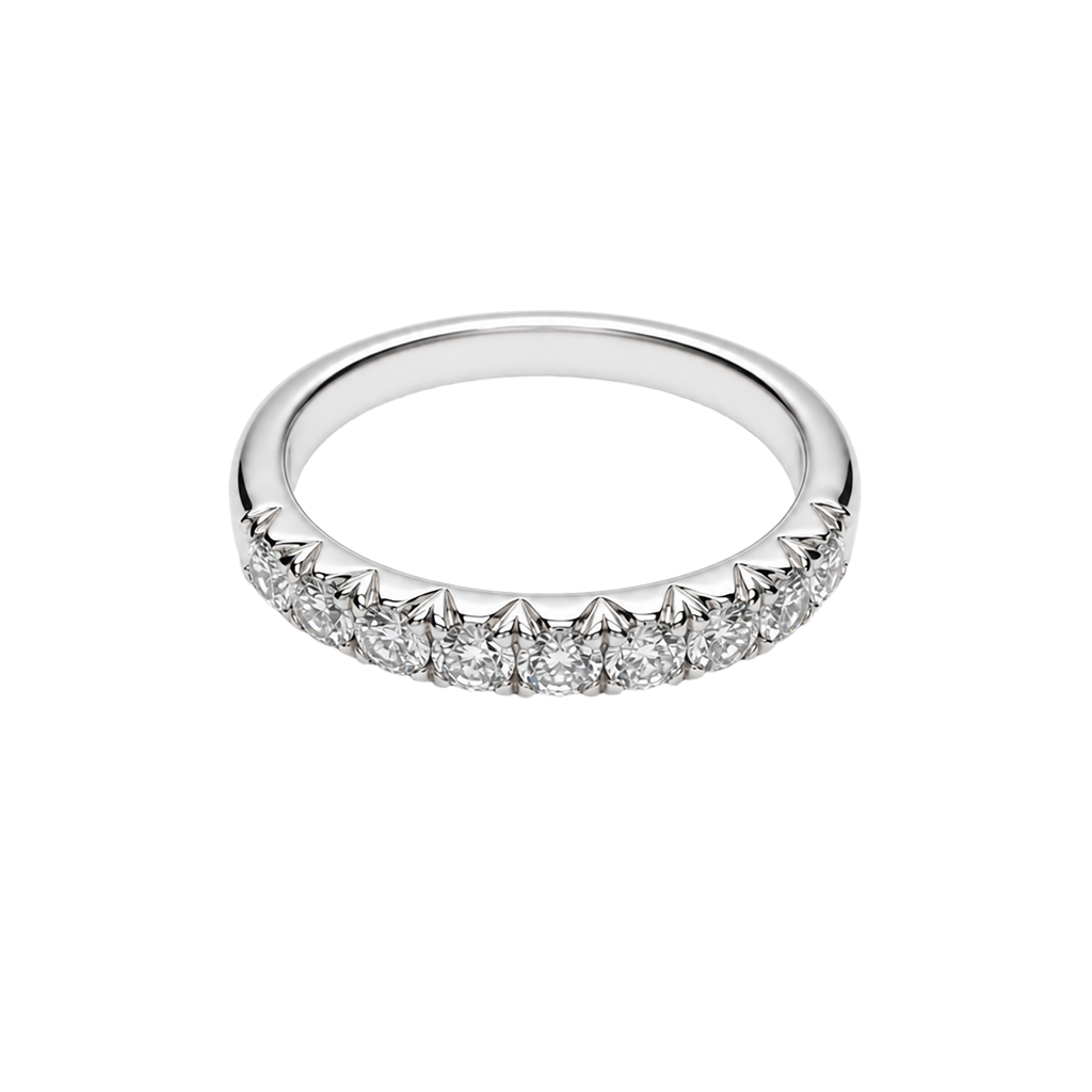 14K White Gold Diamond Wedding Band Ring